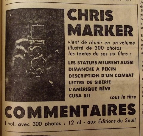 chris marker publicité commentaires presse 1961